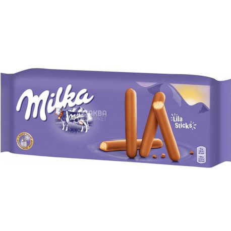 Milka, lila stix, 112 г, Печиво-палички в молочному шоколаді