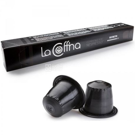 La Coffina Nespresso Ristretto, 10 шт х 5.5 г, Ля Коффина, Кофе в капсулах Ристретто, темная обжарка