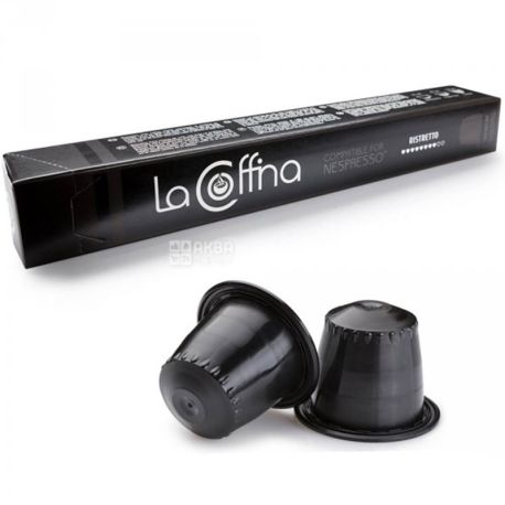 La Coffina Nespresso Ristretto, 10 шт х 5.5 г, Ля Коффіна Ристрето, Кава в капсулах, темна обжарка