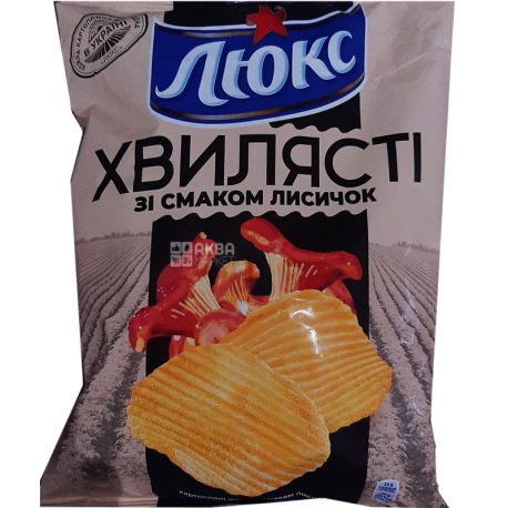 Люкс, 125 г, Чіпси картопляні, хвилясті, зі смаком лисичок