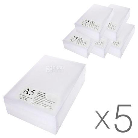 Maestro Standard, Packaging 5 packs of 500 sheets each, Office paper A5, B +, 80g / m2, white