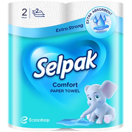 Selpak Comfort, 2 рул, Селпак полотенца бумажные Комфорт