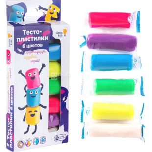 Genio Kids, Тісто-пластилін, 6 кольорів, Набір для ліплення дитячий