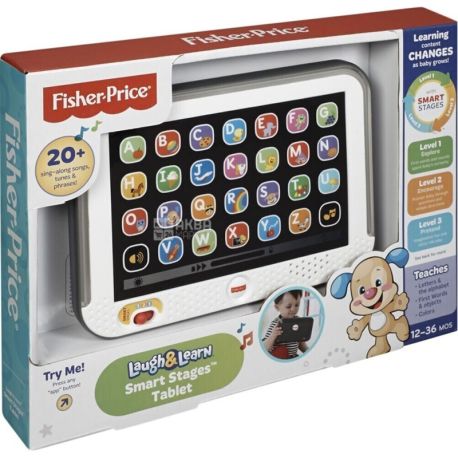 Fisher Price, Іграшка, Розумний планшет з технологією Smart Stages, 21 см x 4 см x 28 см, дітям від 1 року до 2,5 років