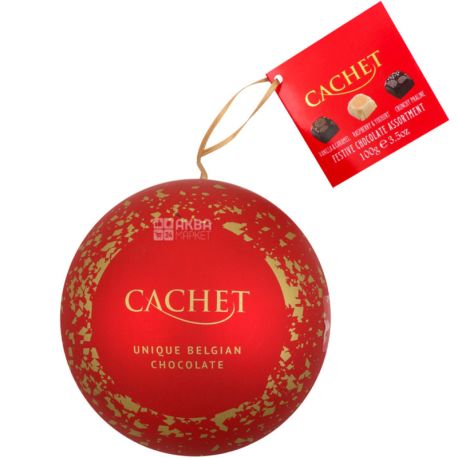 Cachet, Новорічна куля, 100 г, Цукерки шоколадні