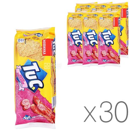 Tuc, Упаковка 30 шт х 100 г, Крекер Копчені ковбаски