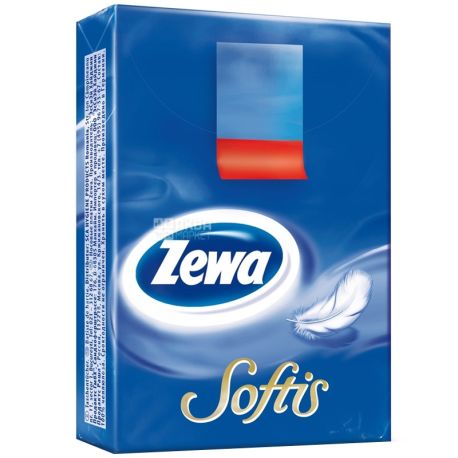 Zewa Softis Pocket, 5 шт., Платочки носовые бумажные Зева Софтис Покет, 4-х слойные