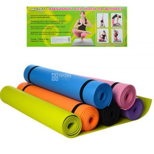 Profi, Fitnes, 173 см х 61 см х 4 мм, Килимок для йоги та фітнесу, йогамат, в асортименті