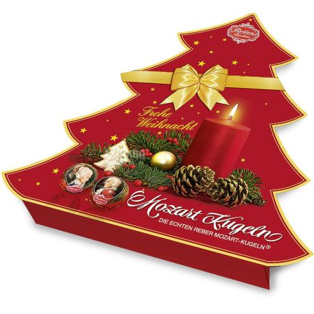 Reber, Mozart Christmas tree, 240 г, Цукерки шоколадні, асорті