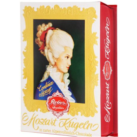 Reber, Mozart Constanze Kugeln, 120 г, Конфеты шоколадные, с марципаном и нугой