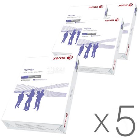 Xerox Premier, Упаковка 5 шт. х 500 л, Папір А4, Клас А, 80г/м2