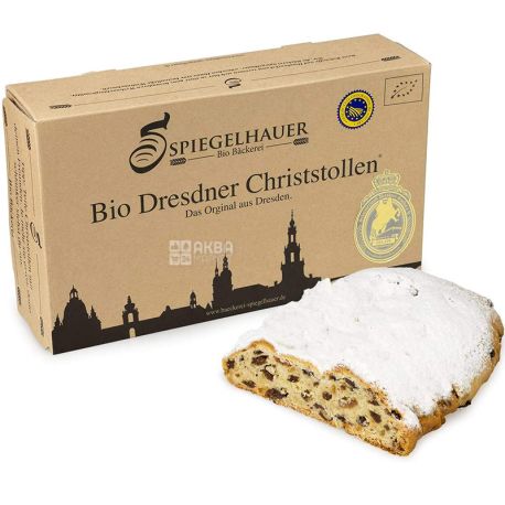 Backerei Spiegelhauer, Organic Dresden Christmas Stollen, 1 кг, Дрезденський штолен, органічний