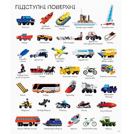 Georges, Children's book, Encyclopedia, 1000 names of transport, Ukrainian.