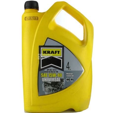 Kraft, Universal 15w-40, 4 L, Motor oil, mineral