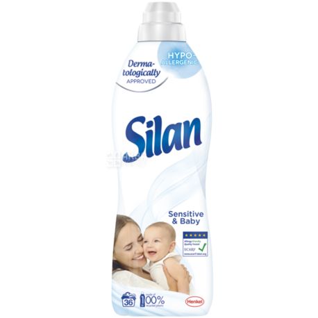 Silan, Sensitive, 900 мл, Ополіскувач-кондиціонер для білизни, дитячий, гіпоалергенний