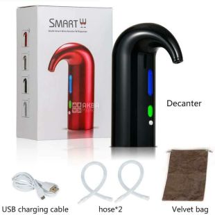 Помпа аэратор для вина SMART SW-EA01 black, аккумуляторная, черная