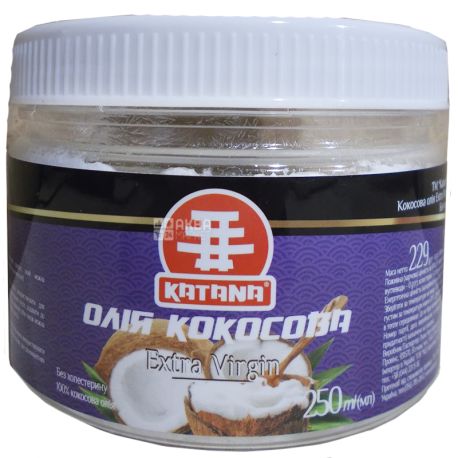 Coconut oil, refined 250 ml, PET, TM Katana