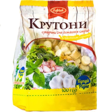 Герчак, 100 г, Крутоны с чесноком и укропом