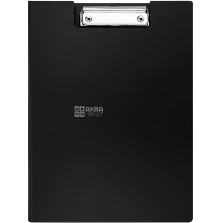 Economix, Clip-on clipboard folder, black, plastic