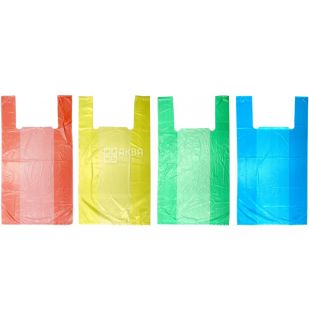 Comserv, 500 шт., Пакет майка в рулоні, 26х45 см, 12 мкм, в асортименті