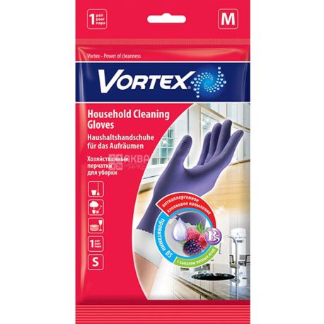 Vortex, 1 пара, Рукавички господарські, з провітаміном B5 і ароматом лісових ягід, розмір M