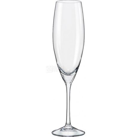 Bohemia Sophia, 230 ml х 6 pcs, Set of glasses, for champagne, glass, transparent