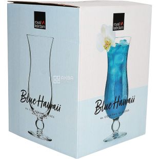  Royal Leerdam, 440 мл х 4 шт, Набор бокалов, для коктейлей Голубые Гавайи, стекло