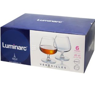  Luminarc Versailles, 410 мл х 6 шт, Набор бокалов, для коньяка, стекло