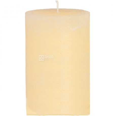 Pragnis, Candle Rustic, cylinder, paraffin, beige, 7x13 cm