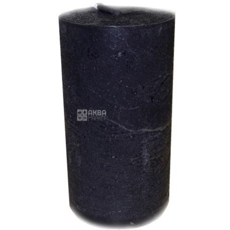 Pragnis Rustic, Candle, Cylinder black, 5,5X10 cm, 20 hours