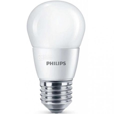Philips ESS LEDLustre, Лампа світлодіодна, 6.5-75W, цоколь E14, 2700К, 240V, нейтральне світло, 620 Lm