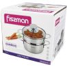 Fissman, Bambino, 1,1 л, Кастрюля из нержавеющей стали, со вставкой-пароваркой и стеклянной крышкой