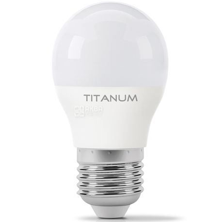Titanum LED, Лампа светодиодная, цоколь Е27, 6W, 3000 К, 220 V,  теплое белое свечение, 510 Lm