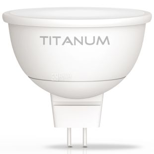 Titanum LED, Лампа світлодіодна, цоколь GU5.3, 6W, 4100 К, нейтральне біле світло, 510 Lm