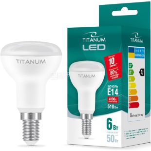 Titanum LED, Лампа светодиодная, цоколь  E14, 6W, 4100 К, нейтральное белое свечение, 510 Lm