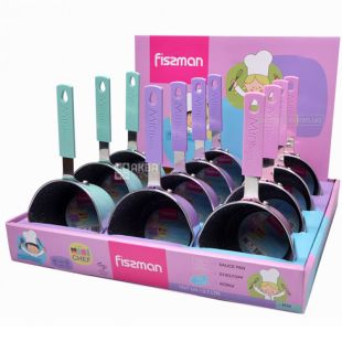 Fissman Mini Chef, 0,8 л, Ковш с антипригарным покрытием, 12х7см, ассорти