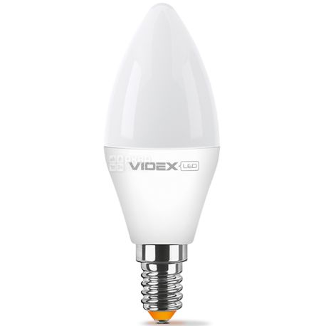 VIDEX LED, Лампа светодиодная Свеча, цоколь E14, 7 W, 4100К, 220V, нейтральное белое свечение, 630 Lm