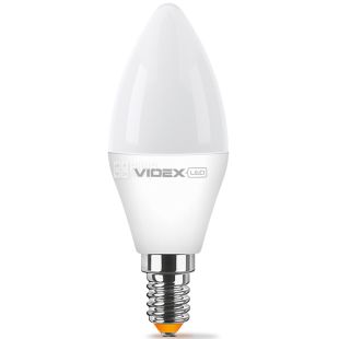 VIDEX LED, Лампа світлодіодна Свічка, цоколь E14, 7 W, 4100К, 220V, нейтральне біле світло, 700 Lm