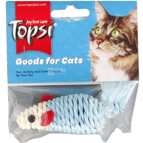 Topsi, Іграшка для тварин, миша, для котів, повсть, 6 см
