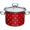 Idilia, Saxony, Casserole, enamel, with glass lid, 16 cm, 2 L