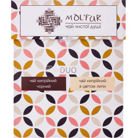 Mol`far, Duo, 100 г, Набор чая, Киприйный черный и киприйный с цветом липы