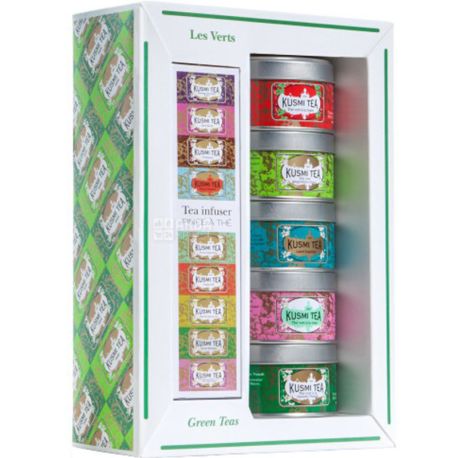 Kusmi tea, 5 х 25 г, Набор зеленого чая с ситечком