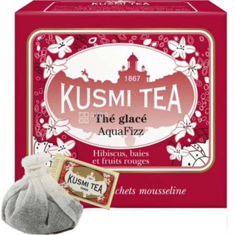 Kusmi Tea, 10 шт. х 9 г, Чай фруктовий Аква Фіз
