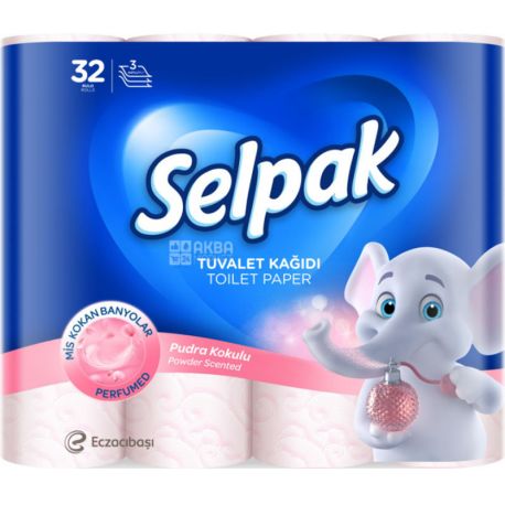 Selpak Perfumed, 32 рул., Туалетний папір Селпак Перфомд, 3-х шаровий