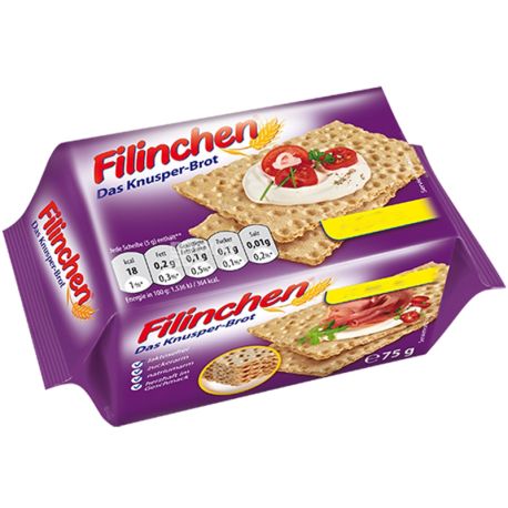 Filinchen Wholeflour, 75 г, Хлібці хрусткі, цільнозернові