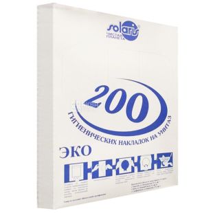 Solaris, 200 шт., Накладки для унитаза гигиенические Солярис