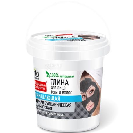 Fito Cosmetic, 155 ml, Black volcanic Kamchatka clay for face, body and hair