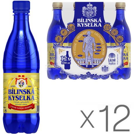 Bilinska kyselka, Pack of 12 x 0.5 l, Mineral water, medicinal, still