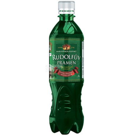 Rudolfuv Pramen, 0,5 л, Вода мінеральна, лікувальна, газована, ПЕТ
