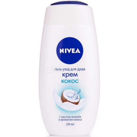 Nivea, Крем кокос, 250 мл, Гель-уход для душа, с маслом жожоба и ароматом кокоса